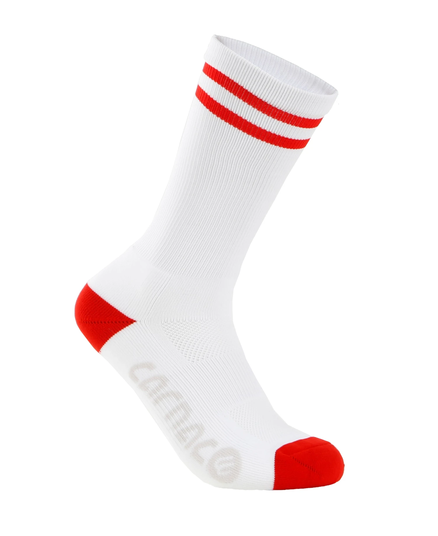 Carnac Stripe Perform Cycling Socks / White & Red 1 Carnac Stripe Perform Cycling Socks / White & Red