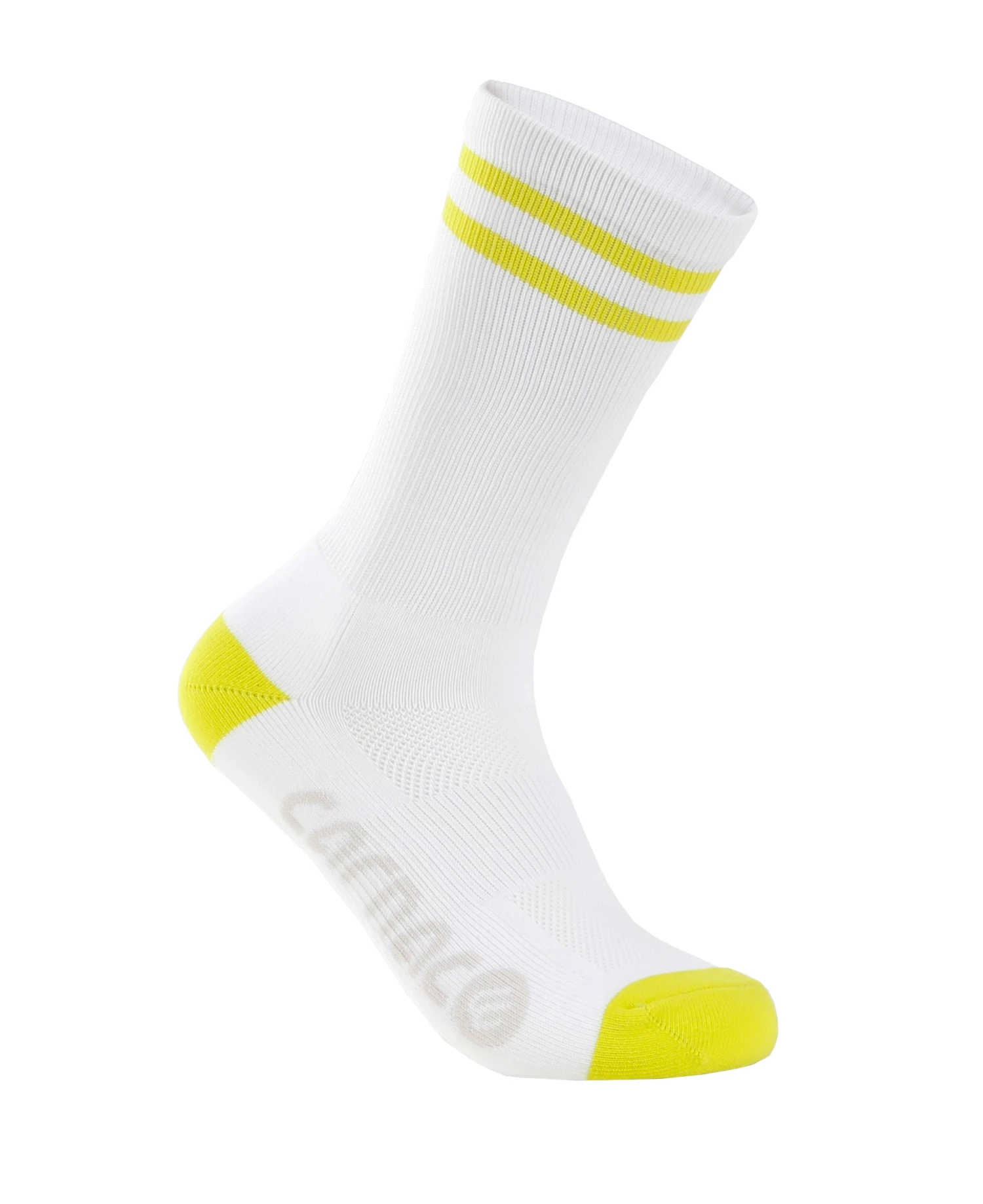 Carnac Stripe Perform Cycling Socks / White & Zesty Lime 1 Carnac Stripe Perform Cycling Socks / White & Zesty Lime