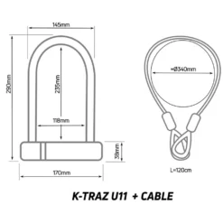 Zefal K-Traz U11 Bicycle Cable Lock -Bicycle Gear Shop zl331 02